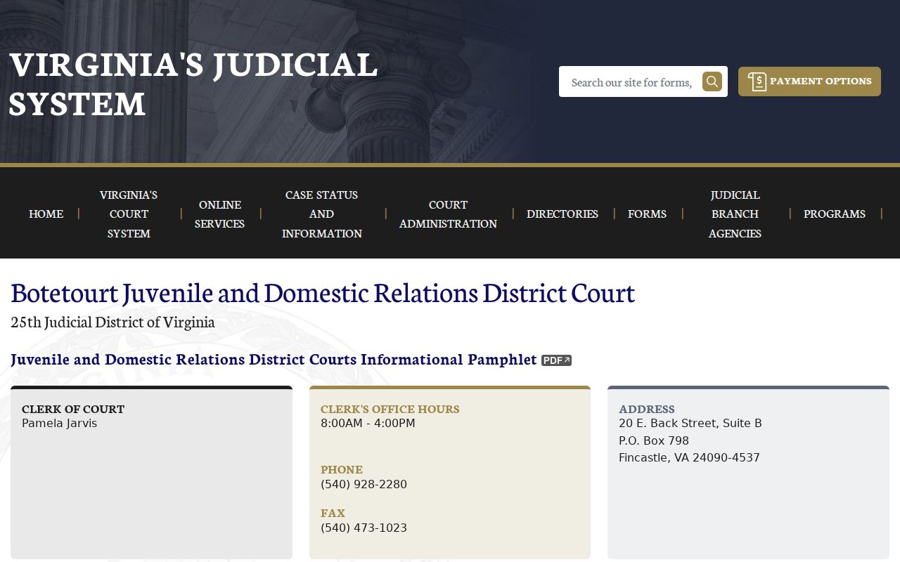 Botetourt County juvenile court case access information