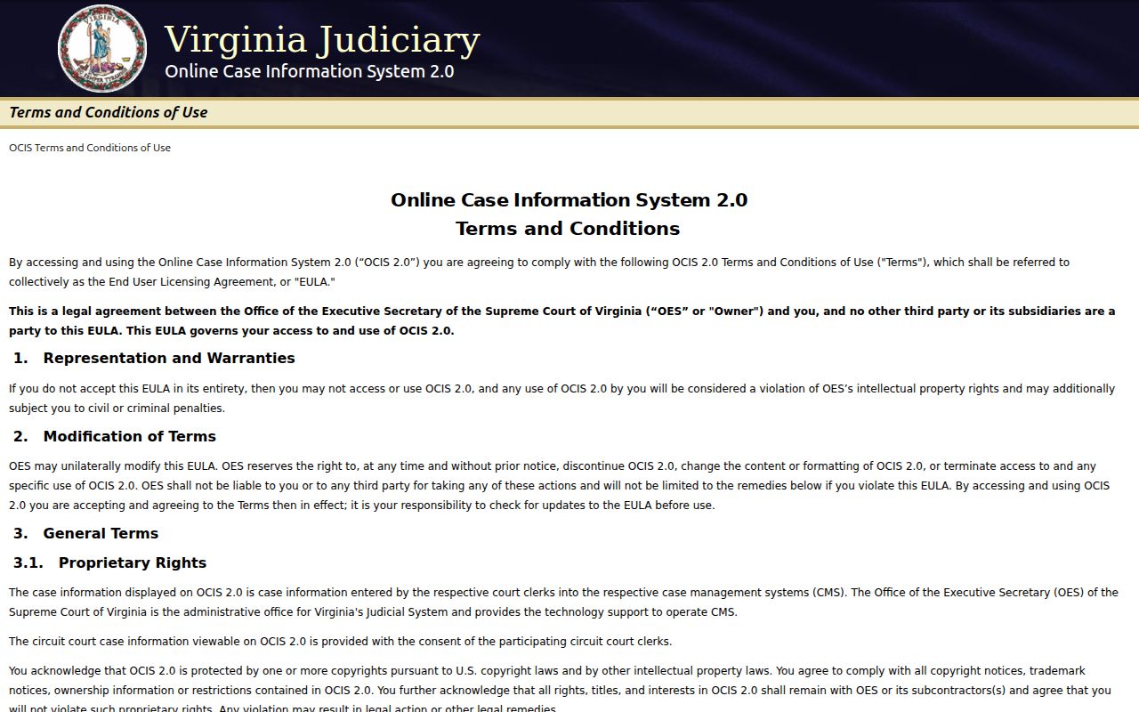 Botetourt County circuit court case lookup landing page