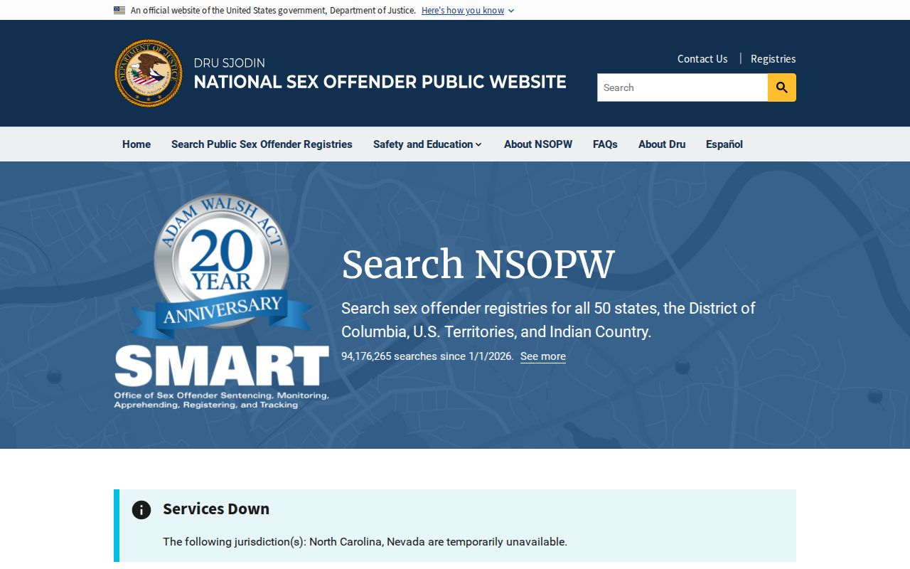 Botetourt County sex offender check using the national registry portal