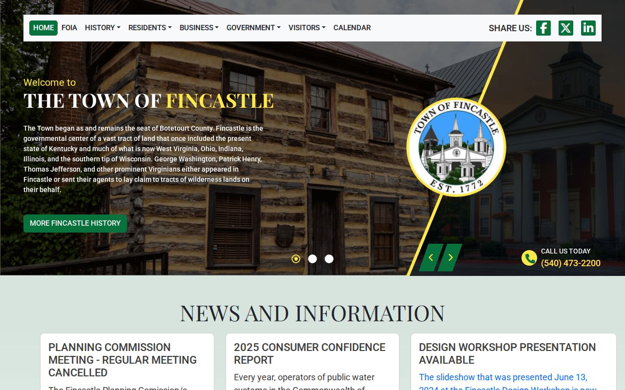 Fincastle town government source clarifying criminal record custody